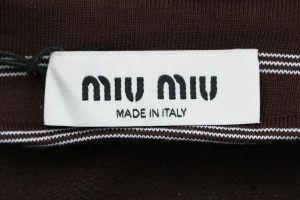 Miu Miu Brown Striped Hooded Knit Jacket Brand label