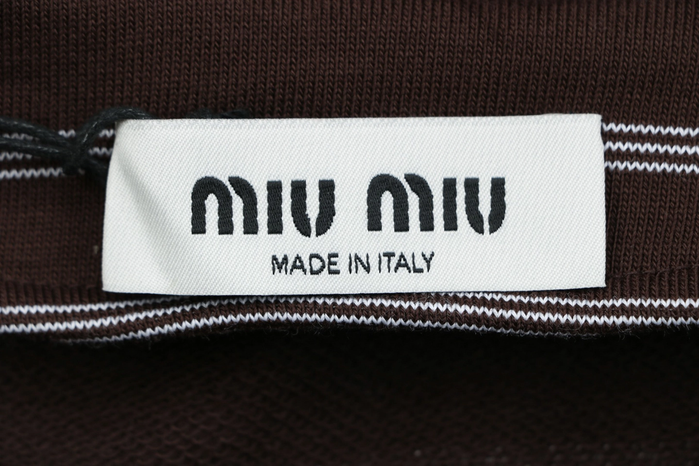 Miu Miu Brown Striped Hooded Knit Jacket Brand label