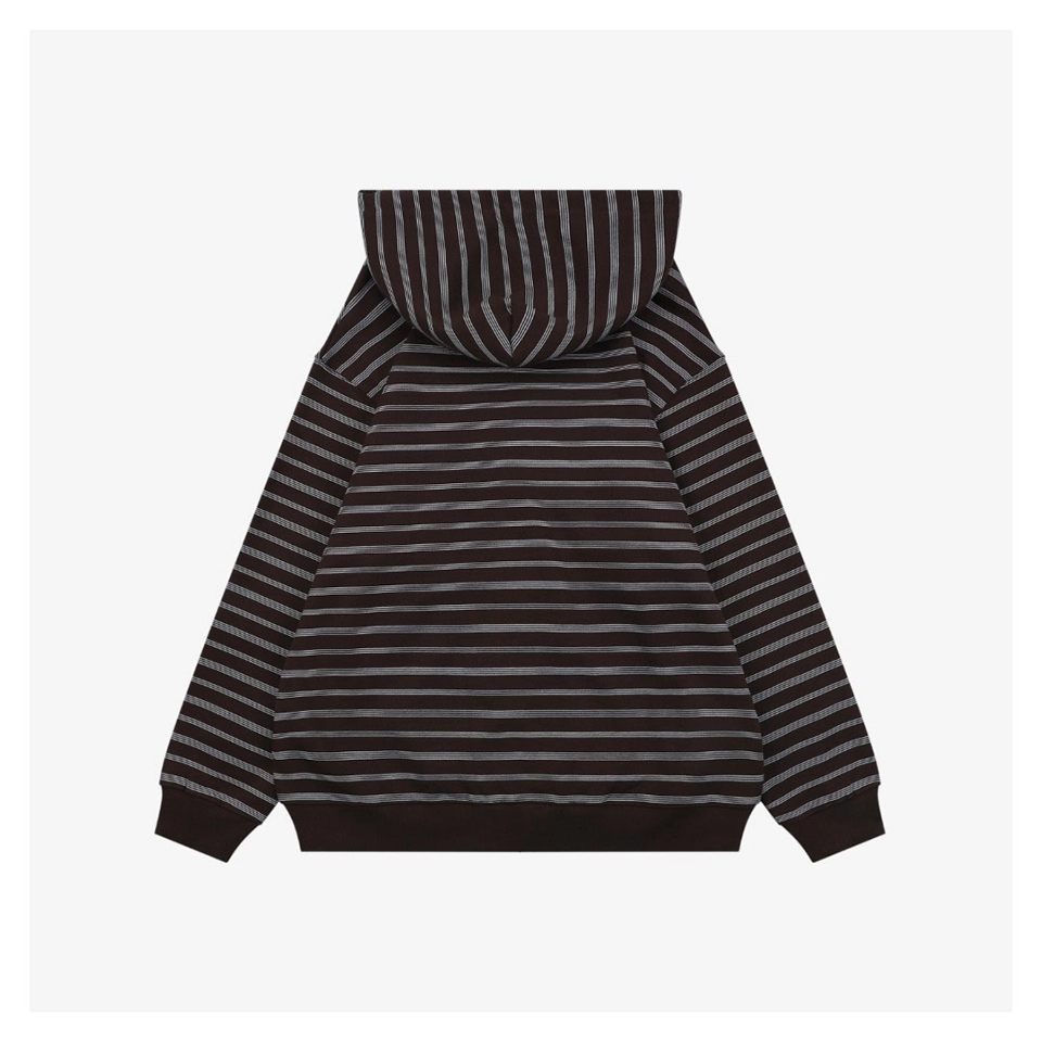 Miu Miu Brown Striped Hooded Knit Jacket Back view