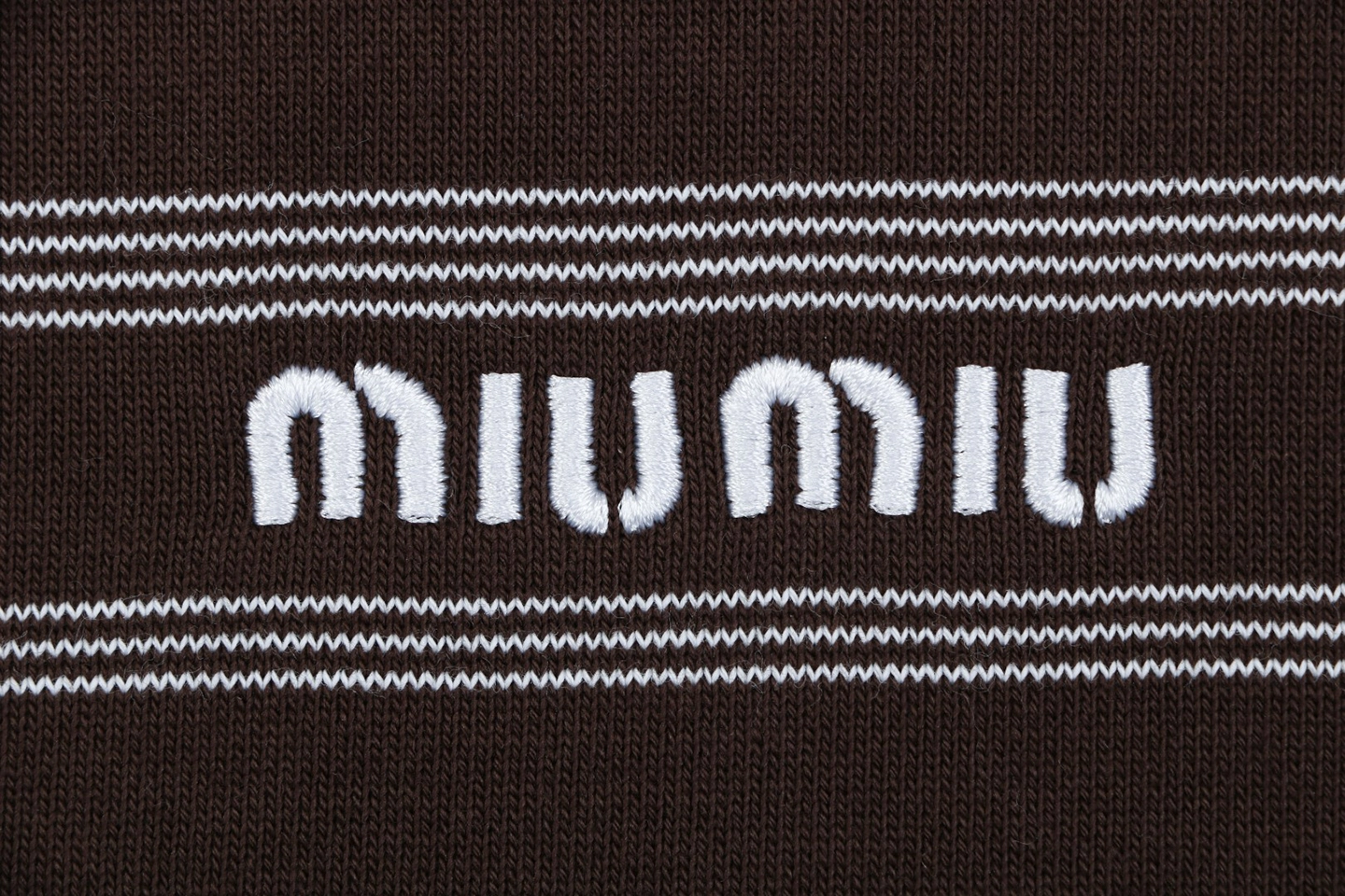 Miu Miu Brown Striped Hooded Knit Jacket Brand