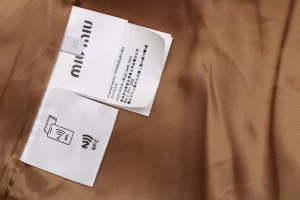 Miu Miu Color-Block Camel Hair Double-Layer Jacket Wash label