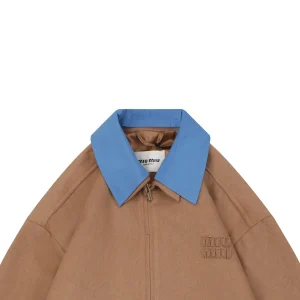 Miu Miu Color-Block Camel Hair Double-Layer Jacket