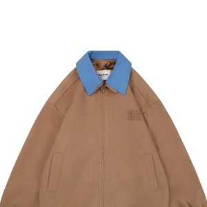 Miu Miu Color-Block Camel Hair Double-Layer Jacket