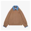 MM Color-Block Camel Hair Double-Layer Jacket