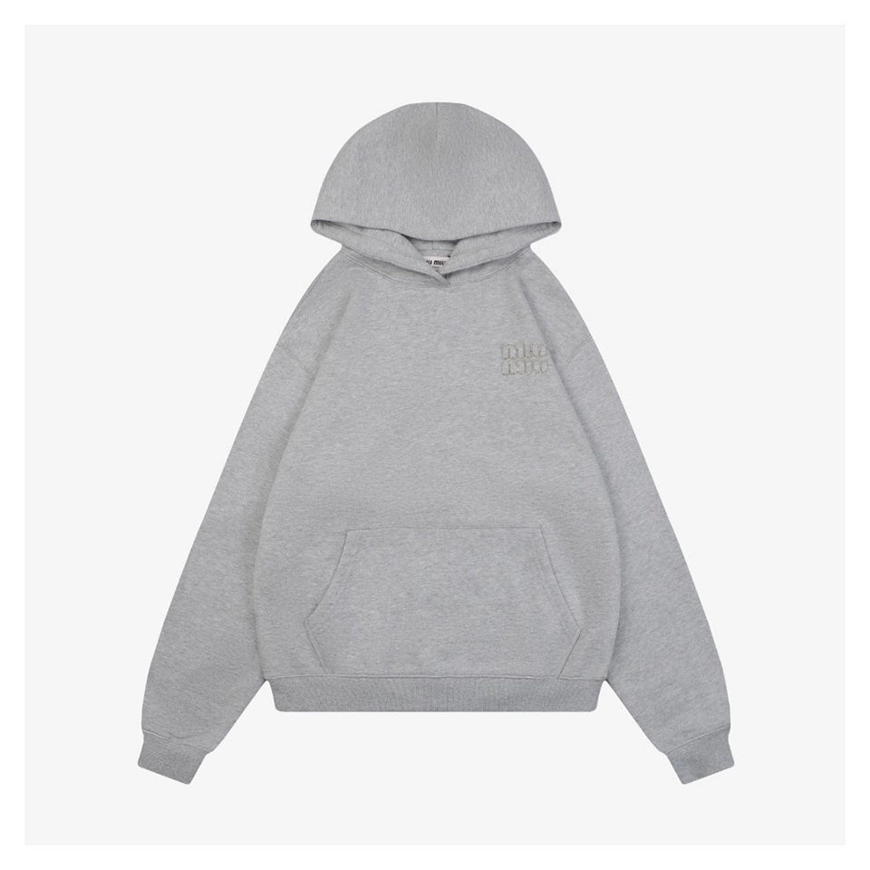 Miu Miu Embroidered Patch Hoodie Front view