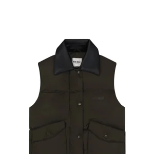 Miu Miu Leather Collar Down Vest