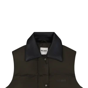 Miu Miu Leather Collar Down Vest