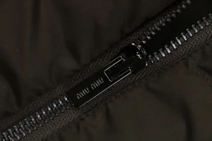 Miu Miu Leather Collar Down Vest Zipper puller