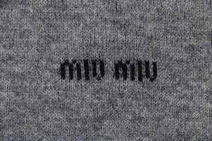 Miu Miu Logo Half-Zip Wool Blend Jacket Brand