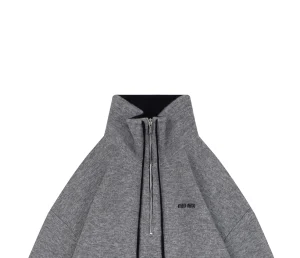 Miu Miu Logo Half-Zip Wool Blend Jacket