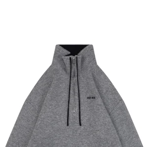 Miu Miu Logo Half-Zip Wool Blend Jacket