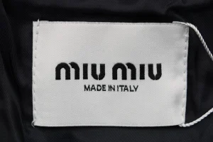 Miu Miu Logo Trim Collar Knit Zip Jacket Brand label