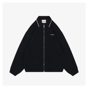 Miu Miu Logo Trim Collar Knit Zip Jacket Front view