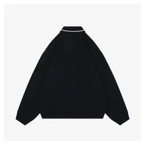 Miu Miu Logo Trim Collar Knit Zip Jacket Back view