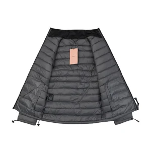 Miu Miu Minimal Logo Stand Collar Quilted Down Jacket Grey Lining