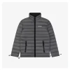 MM Minimal Logo Stand Collar Quilted Down Jacket (Grey/Black)