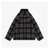Miu Miu Plaid Shearling Jacket – Grey Black
