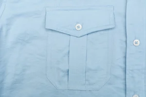 Miu Miu Poplin Bow Detail Shirt Blue Pocket