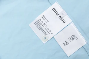 Miu Miu Poplin Bow Detail Shirt Blue Wash label