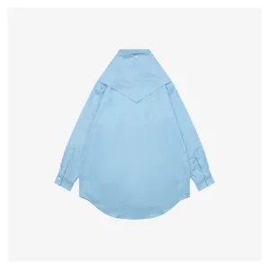 Miu Miu Poplin Bow Detail Shirt Blue Back view