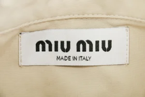 Miu Miu Poplin Bow Detail Shirt Khaki Brand label