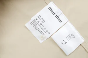 Miu Miu Poplin Bow Detail Shirt Khaki Wash label