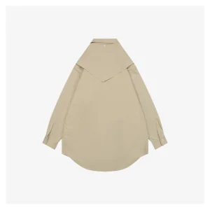 Miu Miu Poplin Bow Detail Shirt Khaki Back view