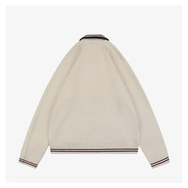 Miu Miu Red & Blue Ribbed Trim Cotton Zip-Up Jacket Back view