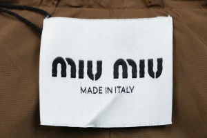 Miu Miu Single-Breasted Glossy Trench Coat Brand label