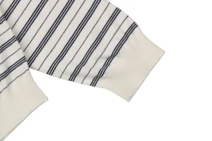 Miu Miu Striped Logo Long Sleeve Polo Shirt White Cuff