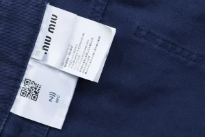 Miu Miu Washed Blue Workwear Pants Wash label