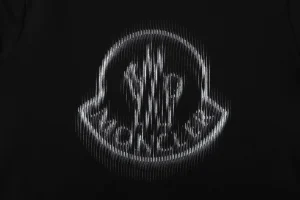 Moncler 3D Puff Logo Print Crewneck Sweatshirt Black Front Brand Print