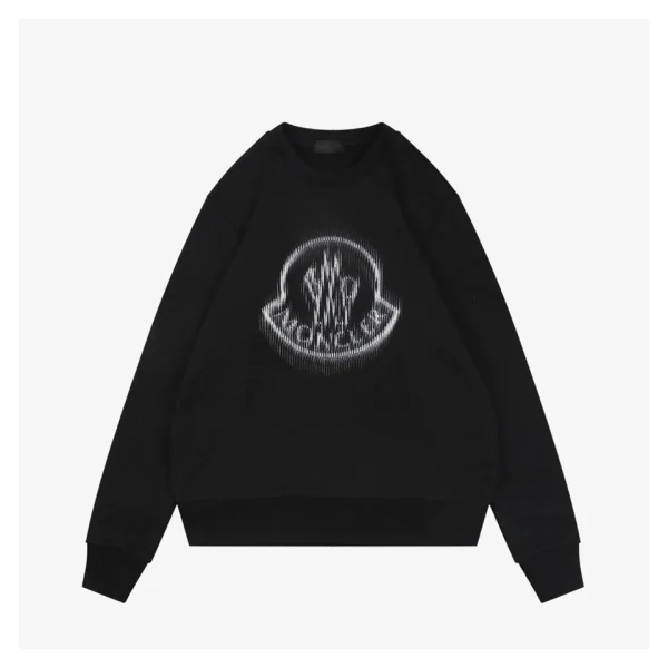 Moncler 3D Puff Logo Print Crewneck Sweatshirt Black Front view