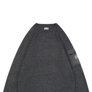 Moncler Arm Pocket Crewneck Wool Blend Sweater