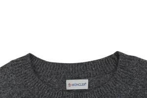 Moncler Arm Pocket Crewneck Wool Blend Sweater Collar