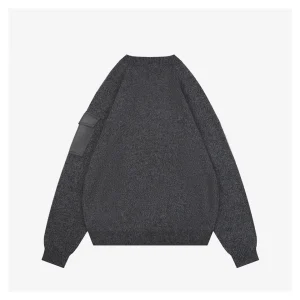 Moncler Arm Pocket Crewneck Wool Blend Sweater Back view
