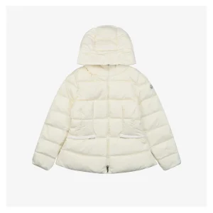 Moncler Avoce Short Slim-Fit Hooded Down Jacket White Front view