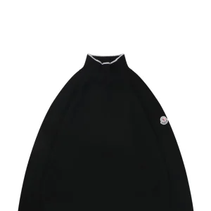 Moncler Color-Block High Neck Arm Patch Knit Sweater Black