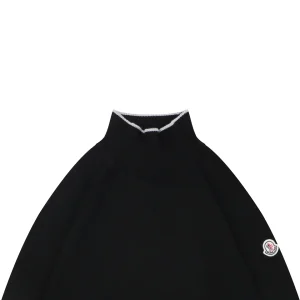 Moncler Color-Block High Neck Arm Patch Knit Sweater Black