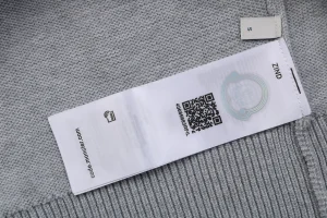 Moncler Color-Block High Neck Arm Patch Knit Sweater Grey Wash label