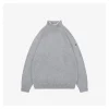 Mxxcler Color-Block High Neck Arm Patch Knit Sweater (Grey/Black)