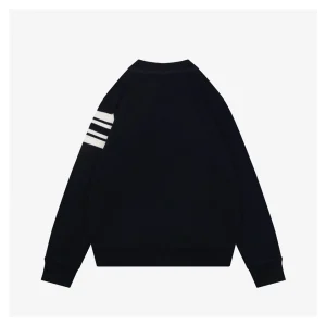 Moncler Curved Logo Crewneck Knit Arm Patch Sweater Black Back view
