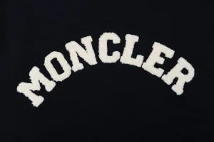 Moncler Curved Logo Crewneck Knit Arm Patch Sweater Black Brand