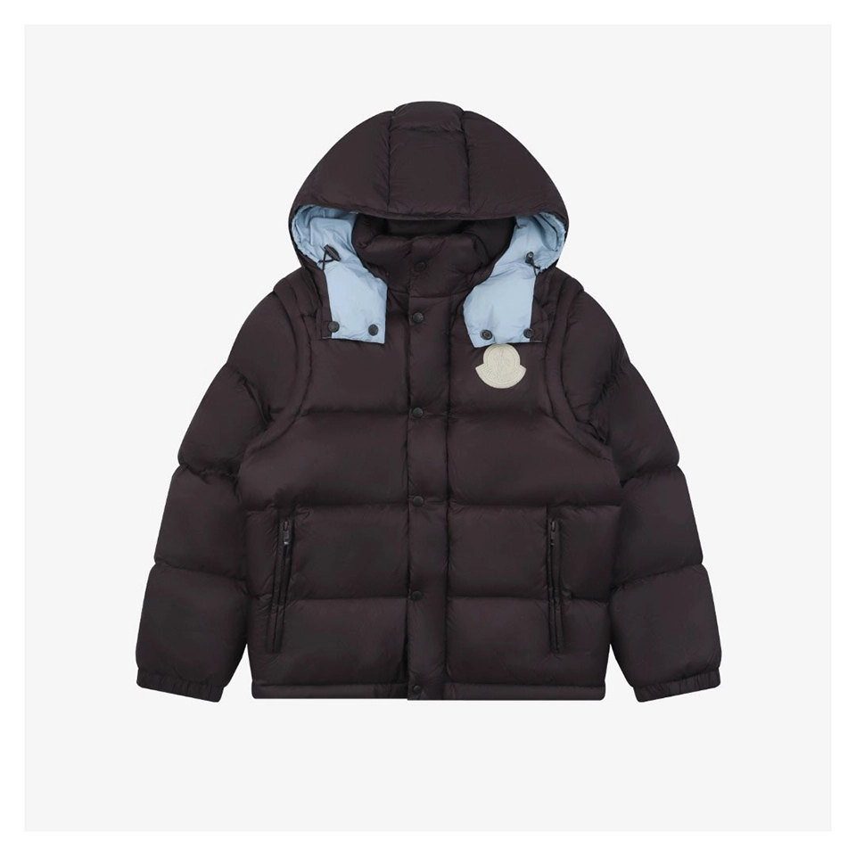 Moncler Cyclone Detachable Sleeve Hooded Down Jacket Front view