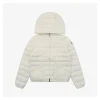 Mxxcler Hede Hooded Lightweight Down Jacket #506 (White/Black)