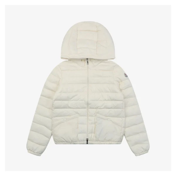 Moncler Hede Hooded Lightweight Down Jacket #506 White Front view