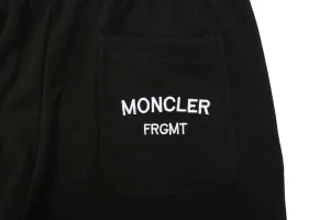 Moncler Logo Drawstring Wool-Blend Tapered Pants Black Brand