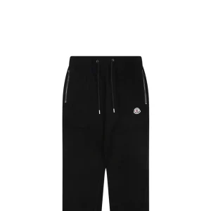 Moncler Logo Drawstring Wool-Blend Tapered Pants Black