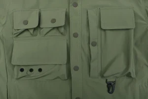 Moncler Multi-Pocket Utility Detachable Sleeve Jacket Green Pockets