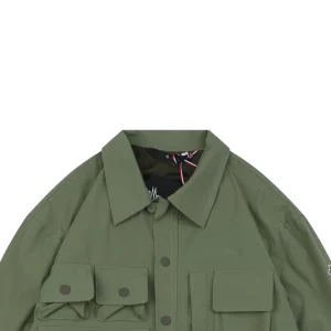 Moncler Multi-Pocket Utility Detachable Sleeve Jacket Green
